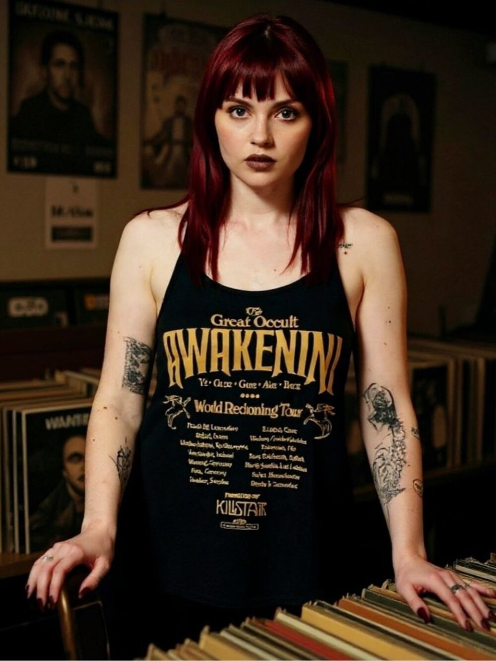 Killstar ✦ Occult Awakening Vest ✦ Sleeveless Gothic Tour Graphic Longline L NWT